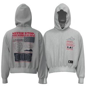 POINTBLANK CLOTHING Never Stop Luxe Hoodie Heather Grey L